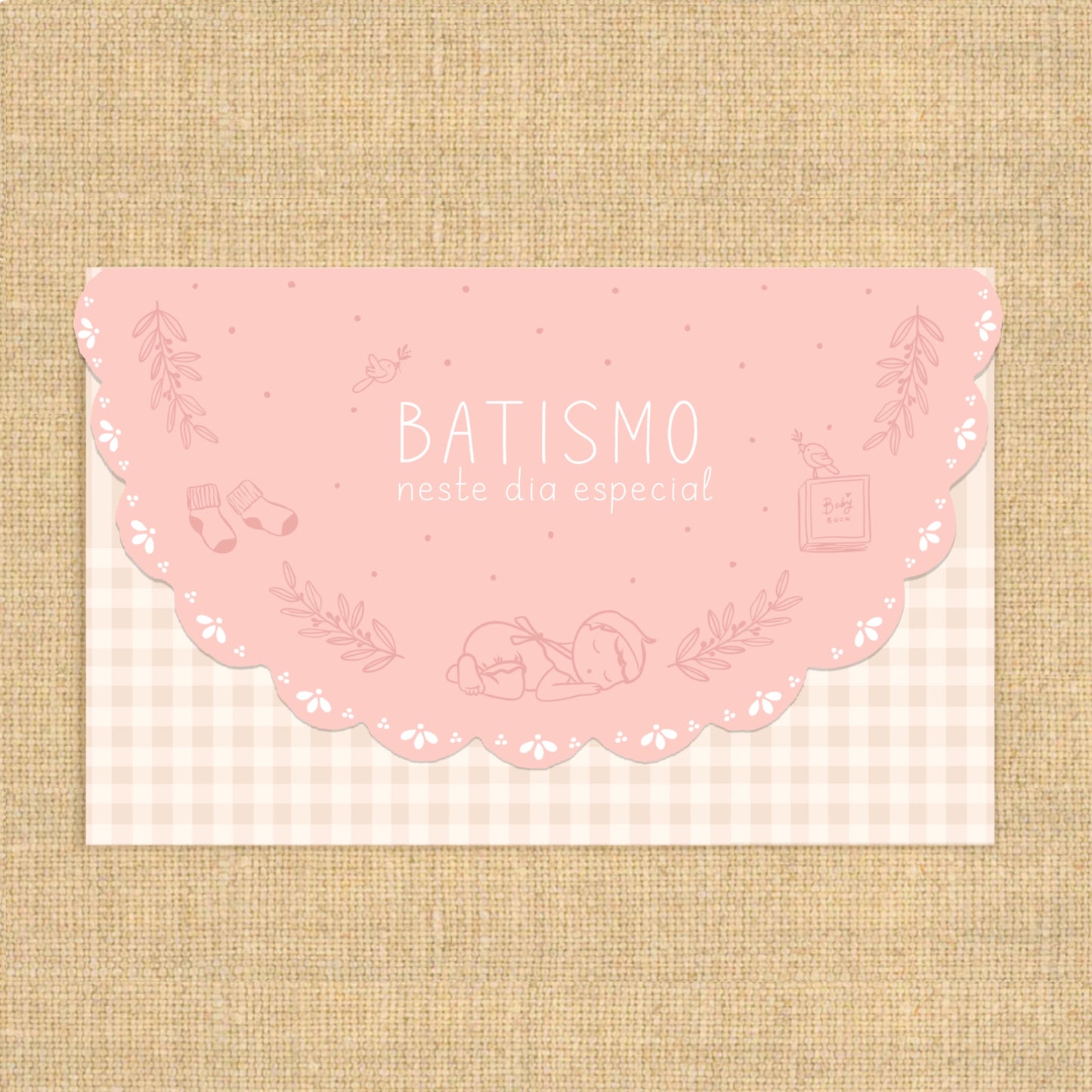 Envelope postal Batismo Menina