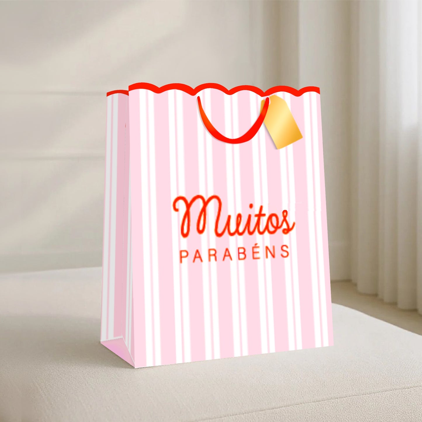 Saco Papel Riscas Parabéns