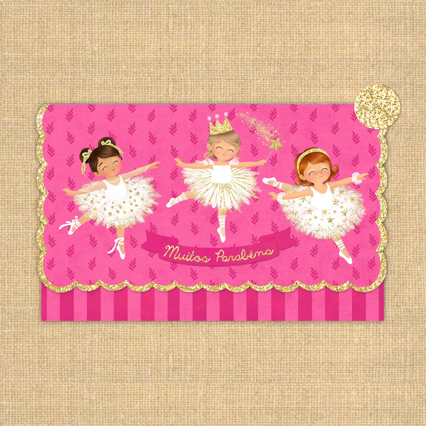 Envelope postal Bailarinas Glitter