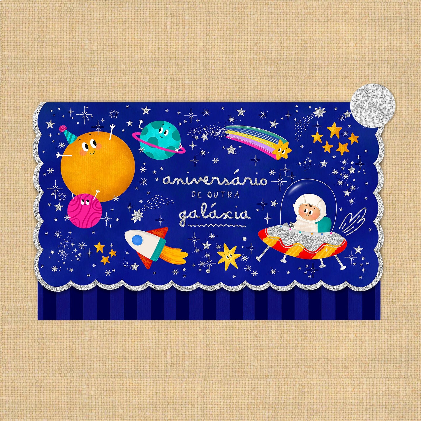 Envelope postal Astronautas Glitter