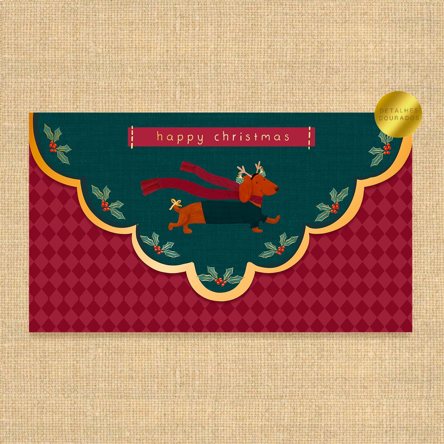 Envelope postal Natal Daschund