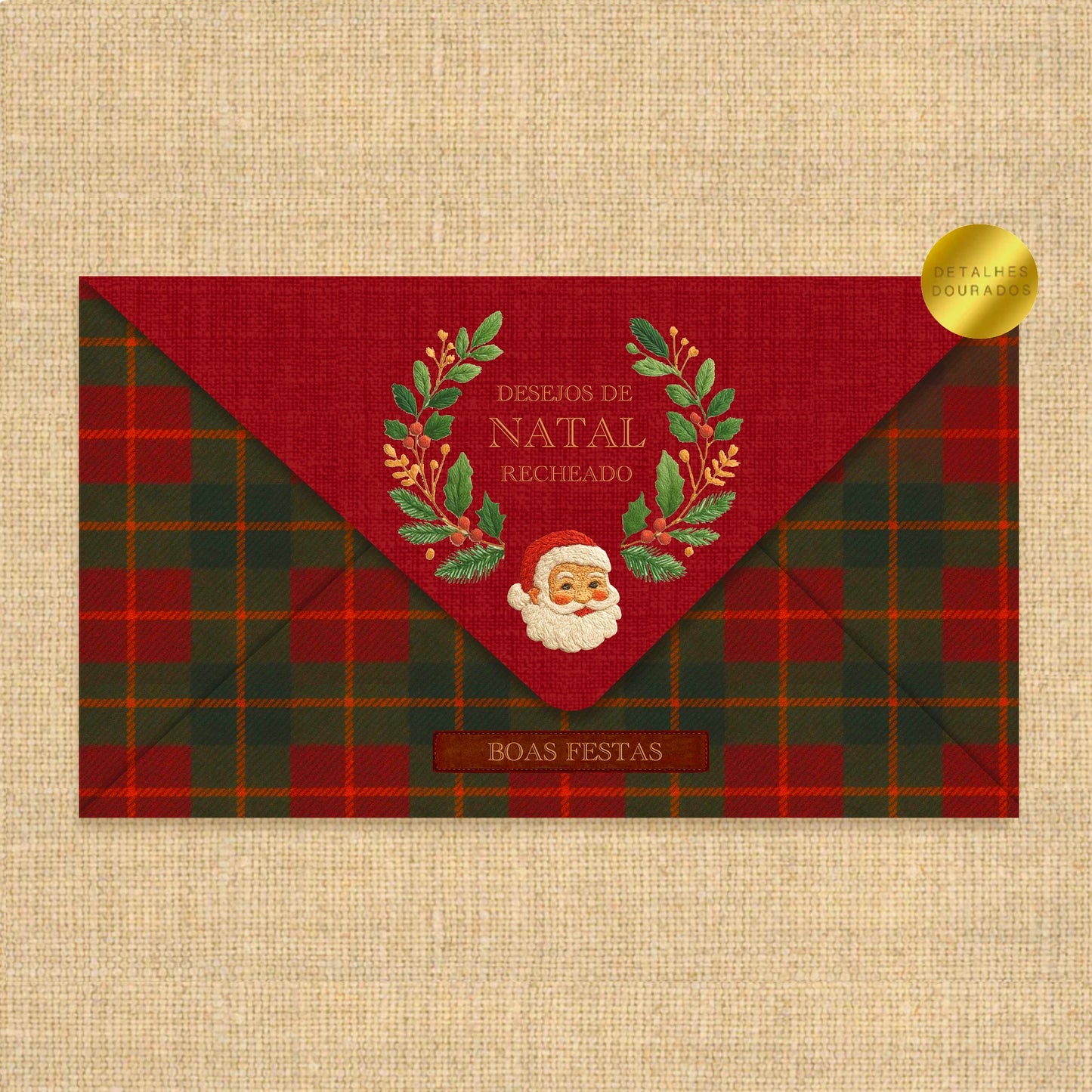 Envelope postal Natal Bordados