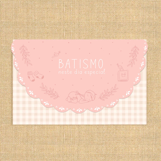 Envelope postal Batismo Menina