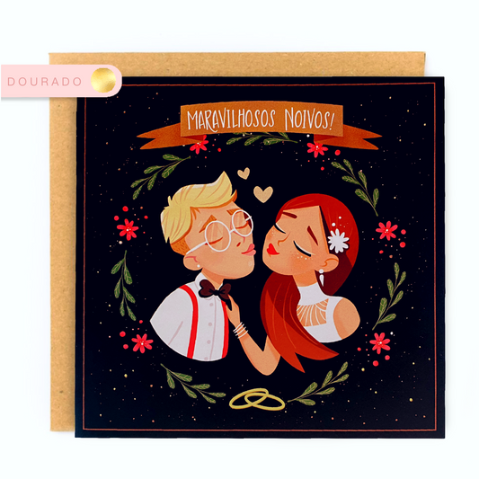 Quadrado Noivos Retro