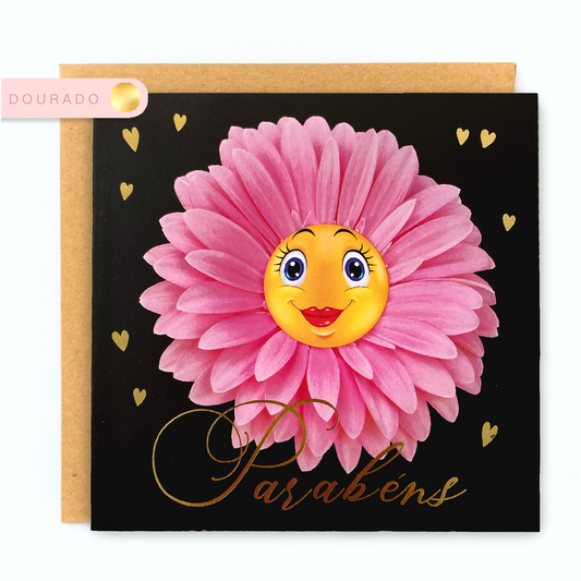 Quadrado Black Gerbera