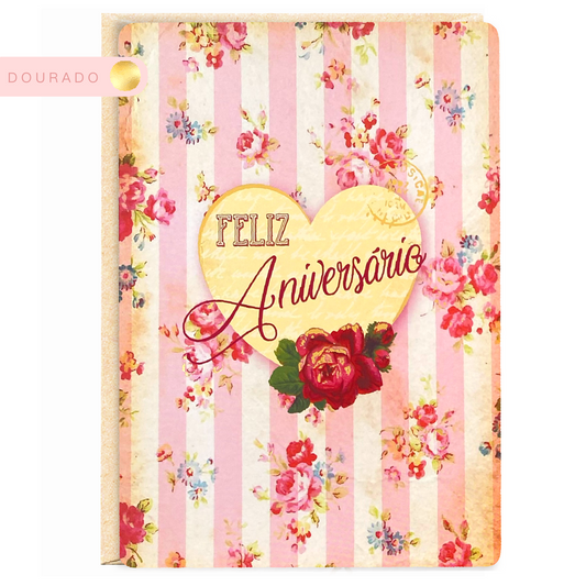 Aniversário Vintage Pink Stripes