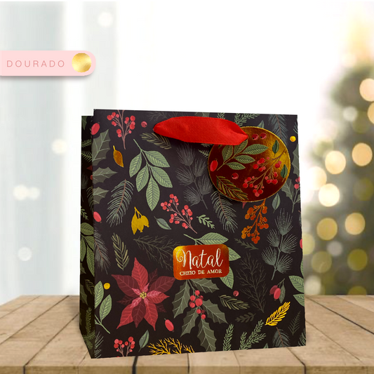 Saco Papel com Alças Foliage 18x23x10cm