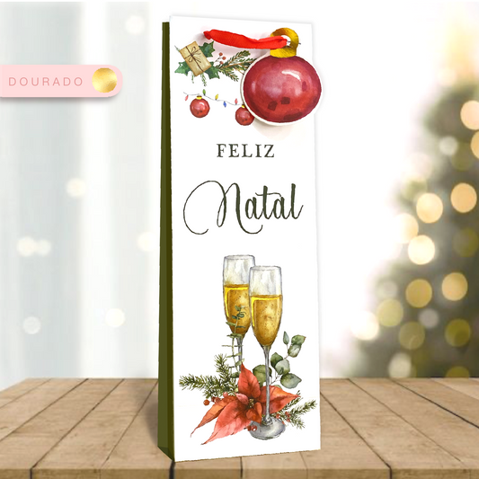 Saco Papel com Alças Garrafa 12x36x8,5cm