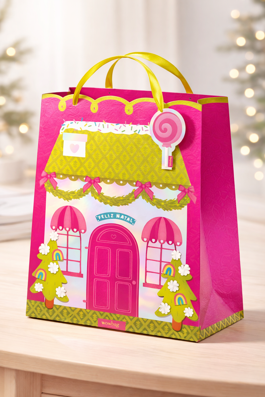 Saco Papel Natal Casa Doce